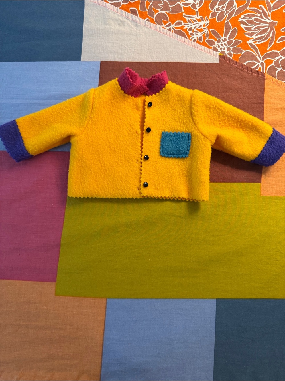 Vintage American Girl Pleasant Co Doll 1996 First Day Yellow Coat Fleece Jacket